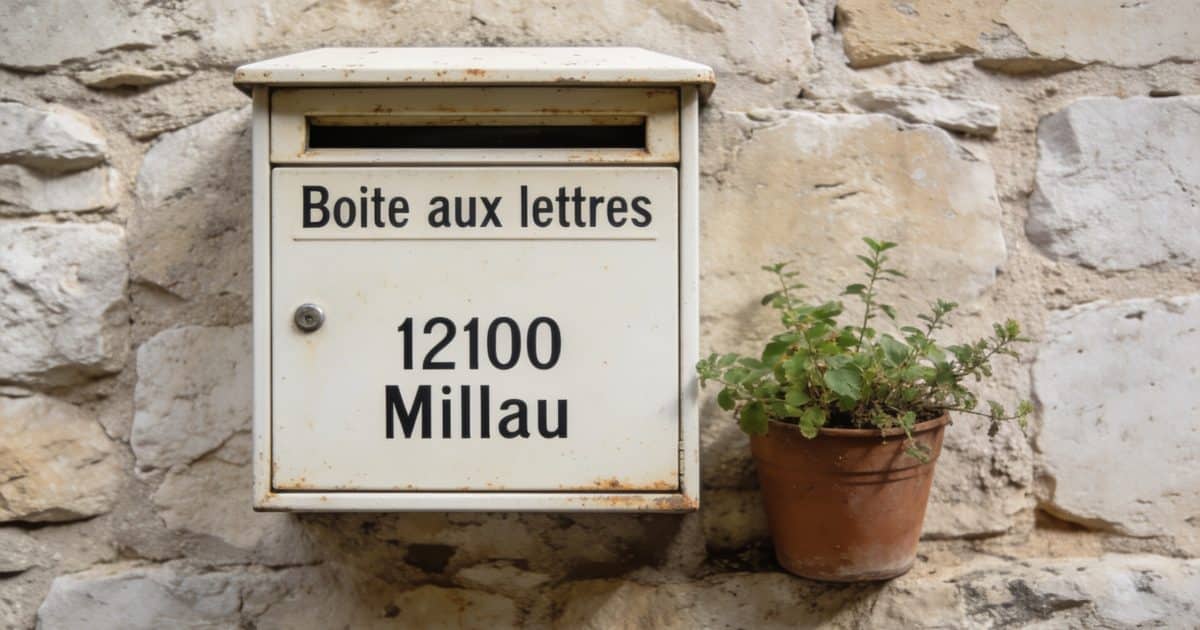 Boite aux lettres avec code postal de Millau.