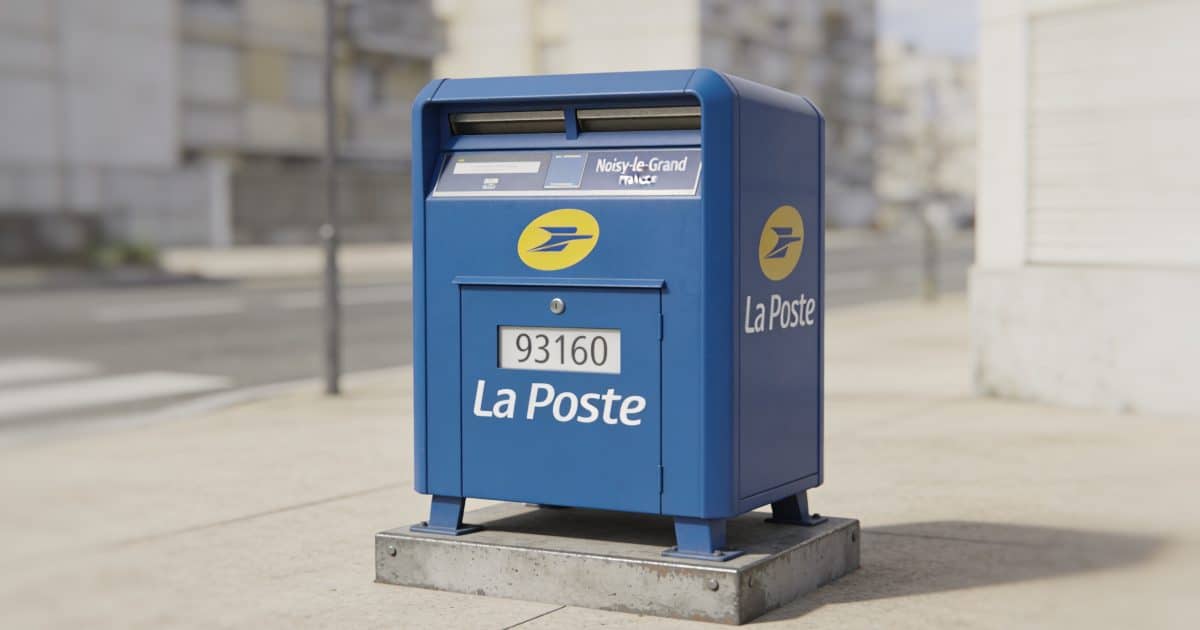 Boîte aux lettres avec code postal visible à Noisy-le-Grand