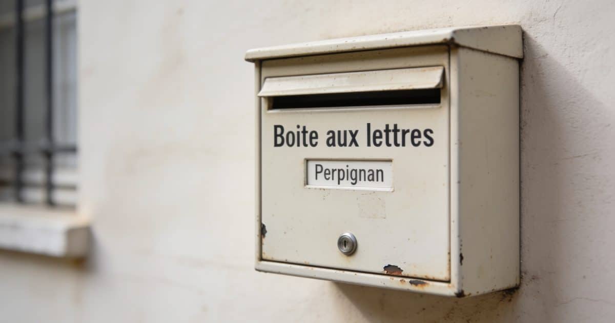 Boite aux lettres avec code postal de Perpignan