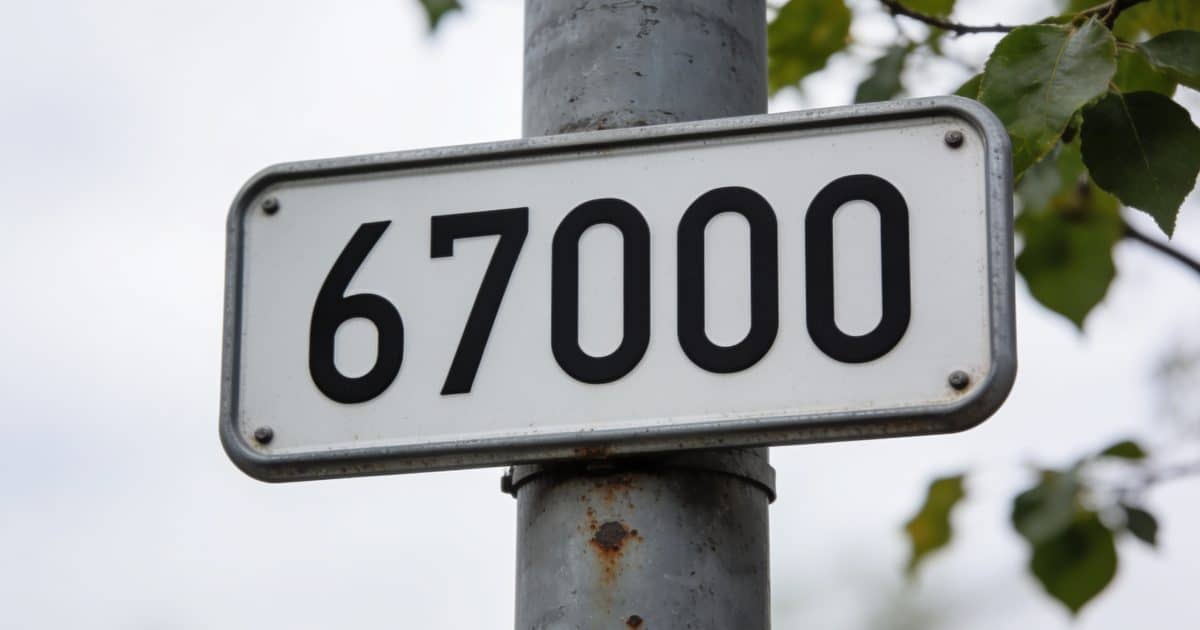 Un panneau indiquant le code postal 67000 à Strasbourg.