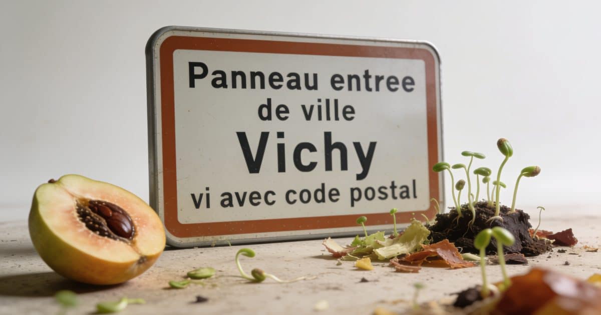 Panneau entree de ville Vichy avec code postal