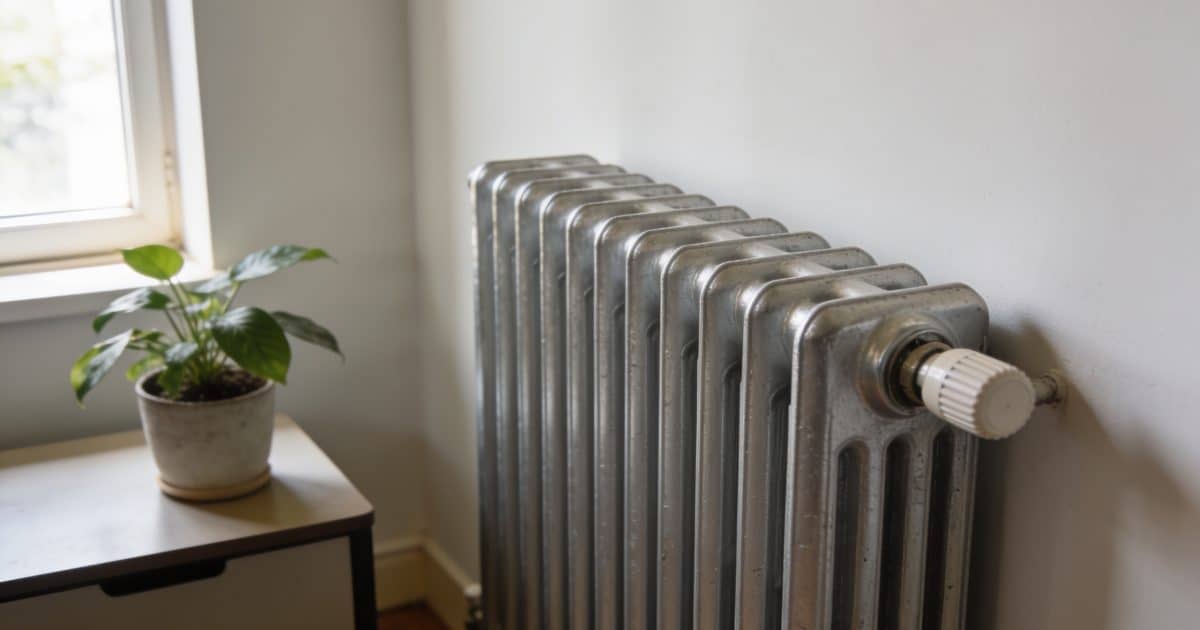 Un radiateur électrique dans une pièce de 20 m2.